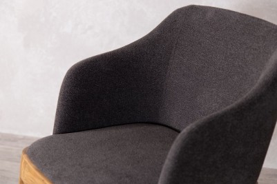 calais carver chair dark grey  close up